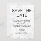 Invitation Script de couple mignon Enregistrer la date (Devant)