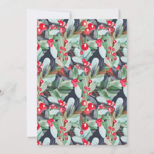 Invitation Script de couronne d'aquarelle moderne veille de l (Dos)