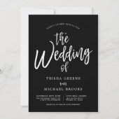 Invitation Script de danse blanc sur Mariage noir (Devant)