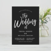 Invitation Script de danse blanc sur Mariage noir (Debout devant)