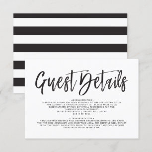 Invitation Script de danse noir BLANCHE Détails de l'invi