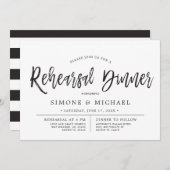 Invitation Script de danse noir | Dîner de répétition blanc (Devant / Derrière)