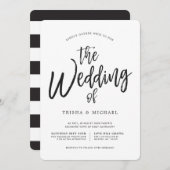 Invitation Script de danse Noir|Mariage blanc réparti (Devant / Derrière)
