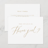 Invitation Script de demoiselle d'honneur en or minimal sera- (Devant / Derrière)