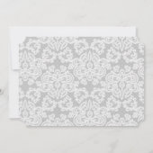 Invitation Script de dentelle noir et blanc sophistiqué (Dos)