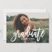 Invitation Script de Diplômé de Photo Élégant Or (Devant)