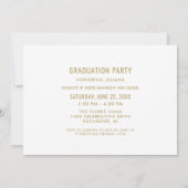 Invitation Script de Diplômé de Photo Élégant Or (Dos)