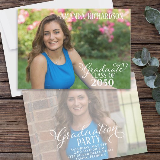 Invitation Script de diplôme Deux Modèle photo