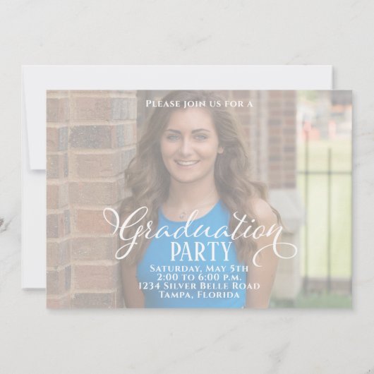 Invitation Script de diplôme Deux Modèle photo (Dos)