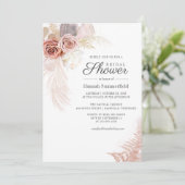 Invitation Script de douche de mariée Herbe de Pampas Brun (Debout devant)