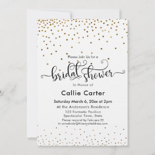 Invitation Script de douche de mariée Typographie Confettis O