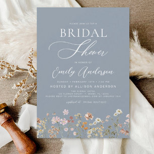 Invitation Script de Fête des mariées de Fleur sauvage Boho b