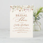 Invitation Script de Fête des mariées de Fleur sauvage Boho T (Debout devant)