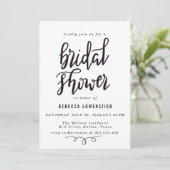 Invitation Script de Fête des mariées Élégant manuscrit minim (Debout devant)