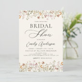 Invitation Script de Fête des mariées Fleur sauvage Boho (Debout devant)