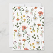 Invitation Script de Fête des mariées Fleur sauvage d'aquarel (Dos)