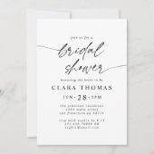 Invitation Script de Fête des mariées minimal simple | Blanc  (Devant)