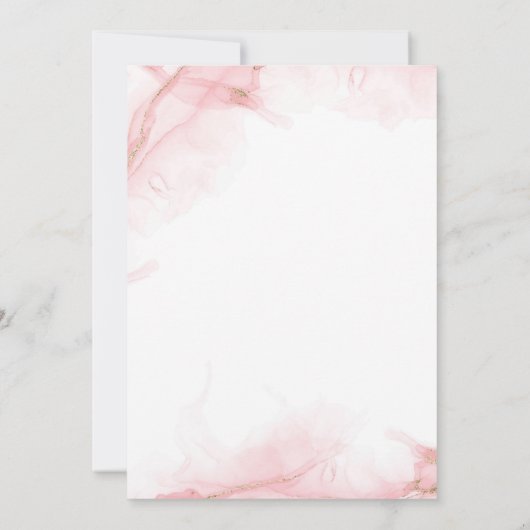 Invitation Script de Fête des mariées minimal simple | Rose p (Dos)