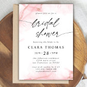 Invitation Script de Fête des mariées minimal simple | Rose p
