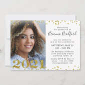 Invitation Script de graduation 2021 Gold Parties scintillant (Devant)