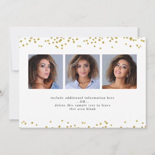 Invitation Script de graduation 2021 Gold Parties scintillant (Dos)