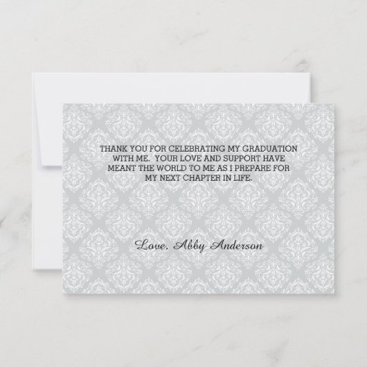 Invitation Script de graduation - Merci 3x5 (Dos)