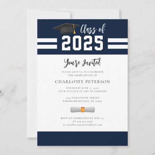 Invitation Script de la fête de graduation 2025 (Devant)