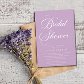 Invitation Script de Lilac de Lavande Classique Minimum