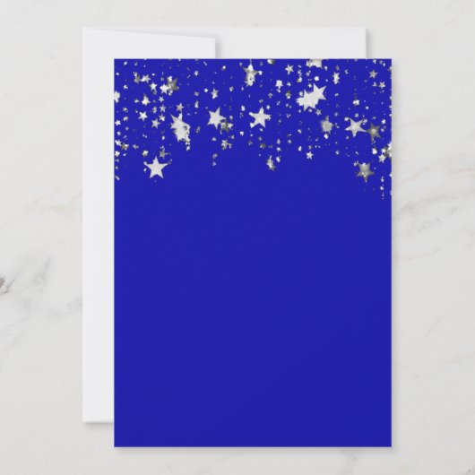 Invitation Script de luxe Royal blue silver stars mariage (Dos)
