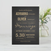 Invitation Script de Mariage de tableau de bord rustique vint (Debout devant)