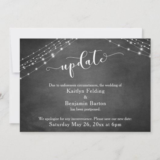 Invitation Script de mise à jour de lumières de tableau noir  (Devant)