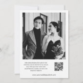 Invitation Script de monogramme de fleurs blanches Photo Code (Dos)