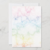 Invitation Script de motif de marbre arc-en-ciel pour douche  (Dos)
