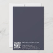 Invitation Script de nom moderne calligraphie marine bleu mar (Dos)