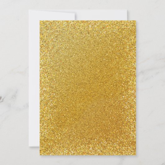 Invitation Script de parties scintillant d'or d'anniversaire  (Dos)