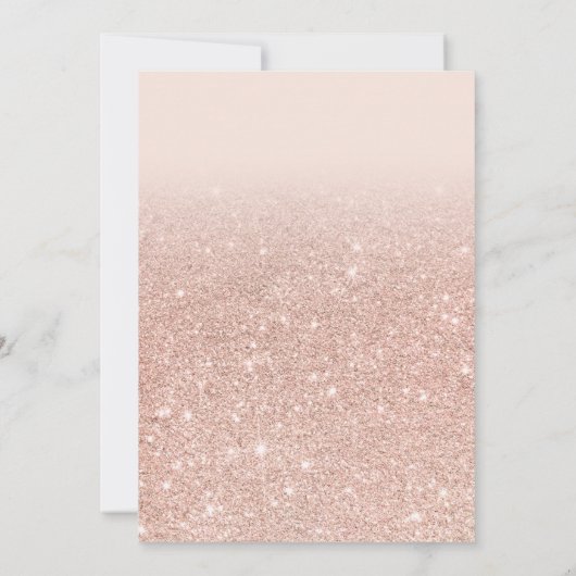 Invitation Script de parties scintillant d'or rose moderne 4 (Dos)