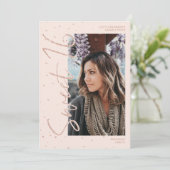 Invitation Script de parties scintillant en or rose moderne 4 (Debout devant)