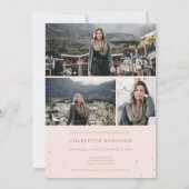 Invitation Script de parties scintillant en or rose moderne 4 (Dos)