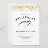 Invitation Script de Parties scintillant Gold de la partie de (Devant)