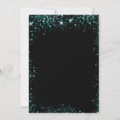 Invitation Script de parties scintillant turquoise noire vert (Dos)