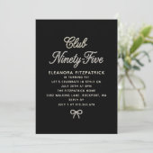 Invitation Script de perle noir et blanc pour 95e anniversair (Debout devant)