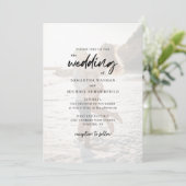Invitation Script de photo de couples modernes chic Mariage (Debout devant)