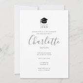 Invitation Script de photo élégant simple pour fête de remise (Devant)