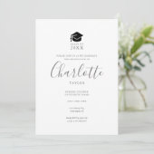 Invitation Script de photo élégant simple pour fête de remise (Debout devant)