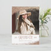 Invitation Script de pinceau cuivre et Parties scintillant or (Debout devant)