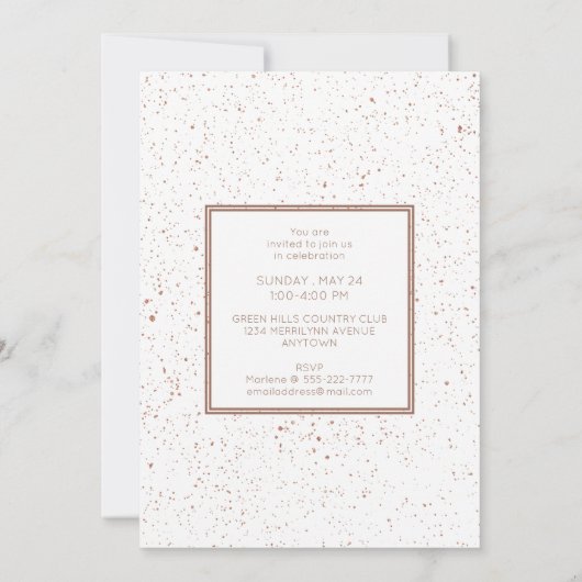 Invitation Script de pinceau cuivre et Parties scintillant or (Dos)