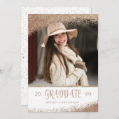 Invitation Script de pinceau cuivre et Parties scintillant or (Devant / Derrière)