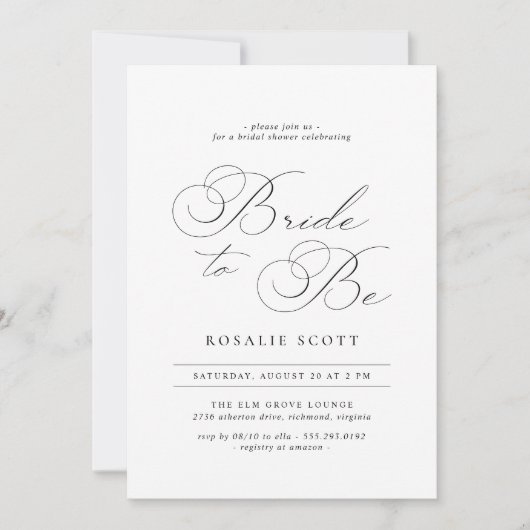 Invitation Script de précision | Fête des mariées classique V (Devant)