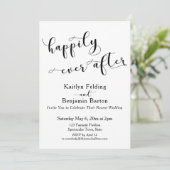 Invitation Script de réception noir et blanc de Happily Ever (Debout devant)