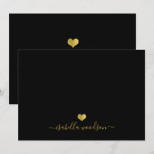 Invitation Script de remerciement Cœur en Or Moderne (Devant / Derrière)